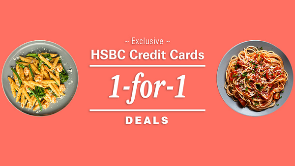 Enjoy over 1,000 complimentary 1-for-1 F&B, lifestyle and hotel offers, image used for HSBC Entertainer APP.