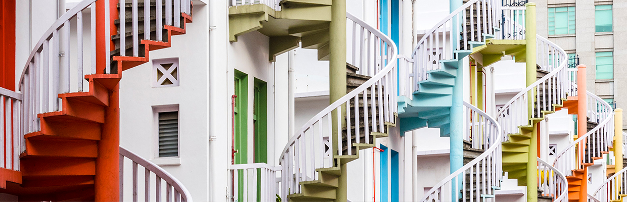 Six staircases; image used for HSBC Singapore Home Loans