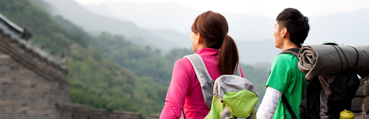 Two travellers with backpacks; image used for Credit Card cash instalment plan Page.