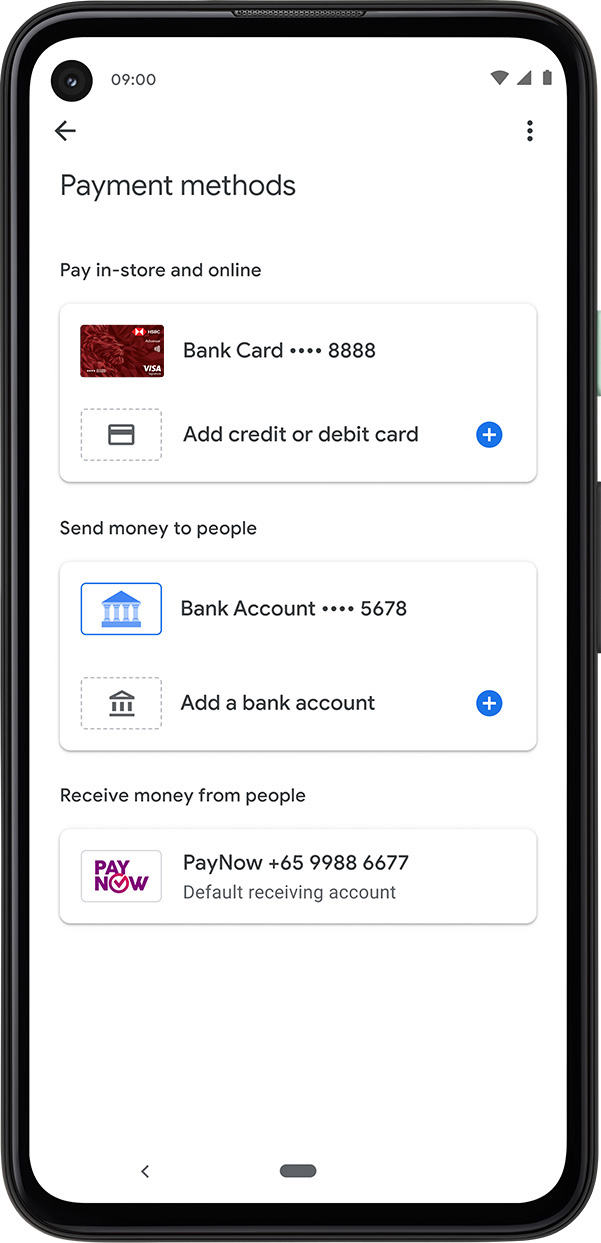 “如何使用Google Pay付款”第2步：画面显示选择支付方式页面。