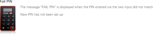 picture of security device with fail PIN message.