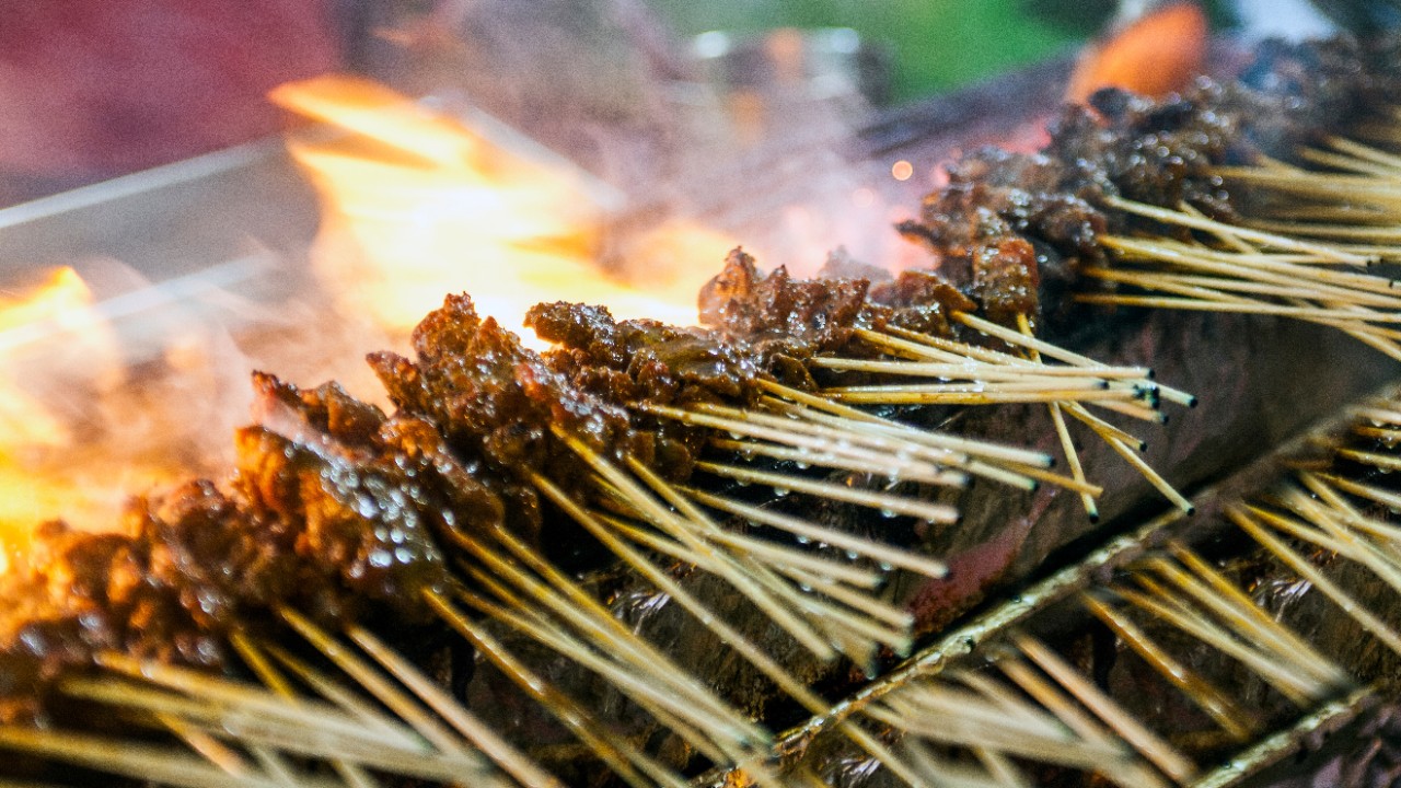 Meat skewers; image used for HSBC Where to find the top hawker centres in Singapore article