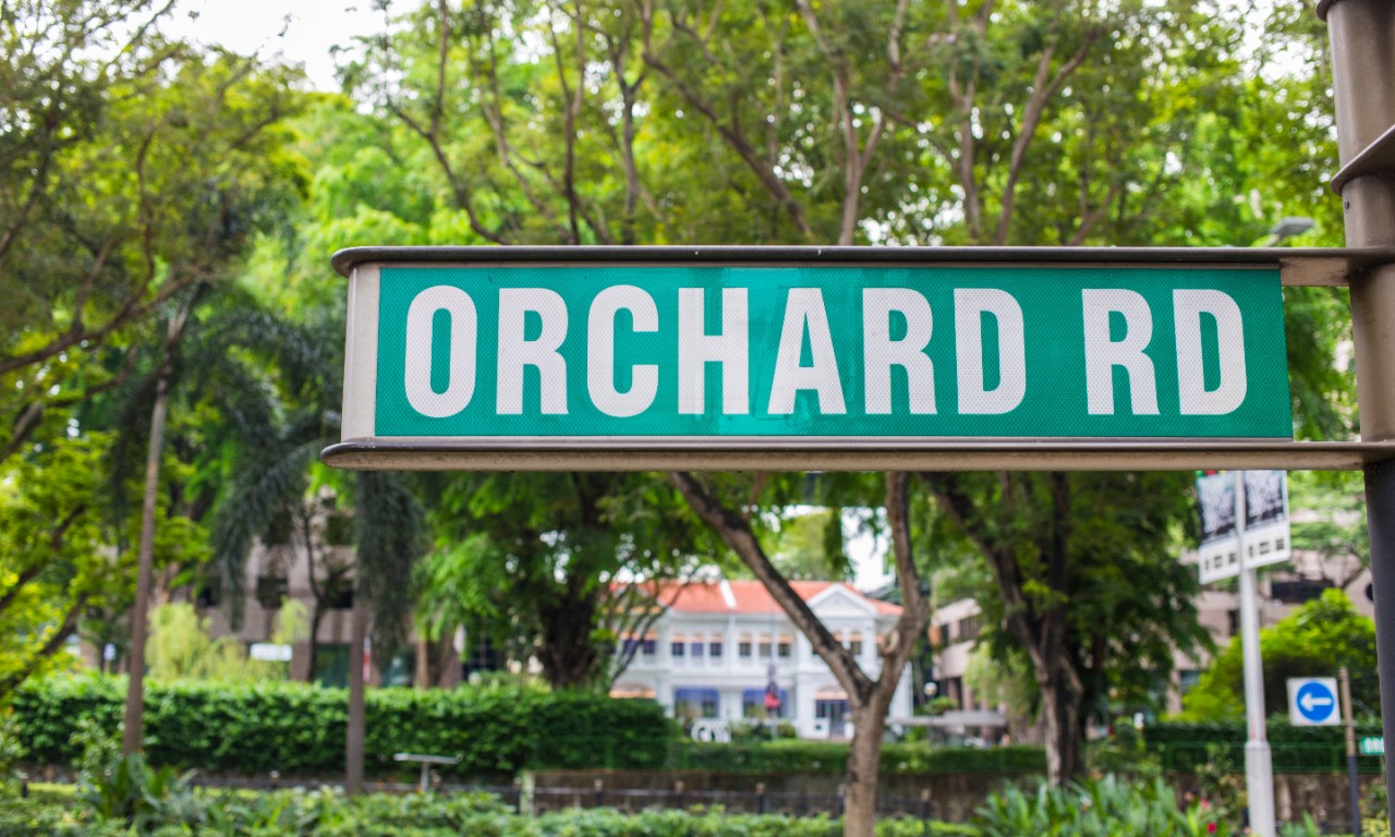 Orchard road sign.