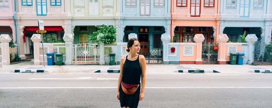 Woman in Katong; image used for HSBC Singapore's global neighbourhoods article page