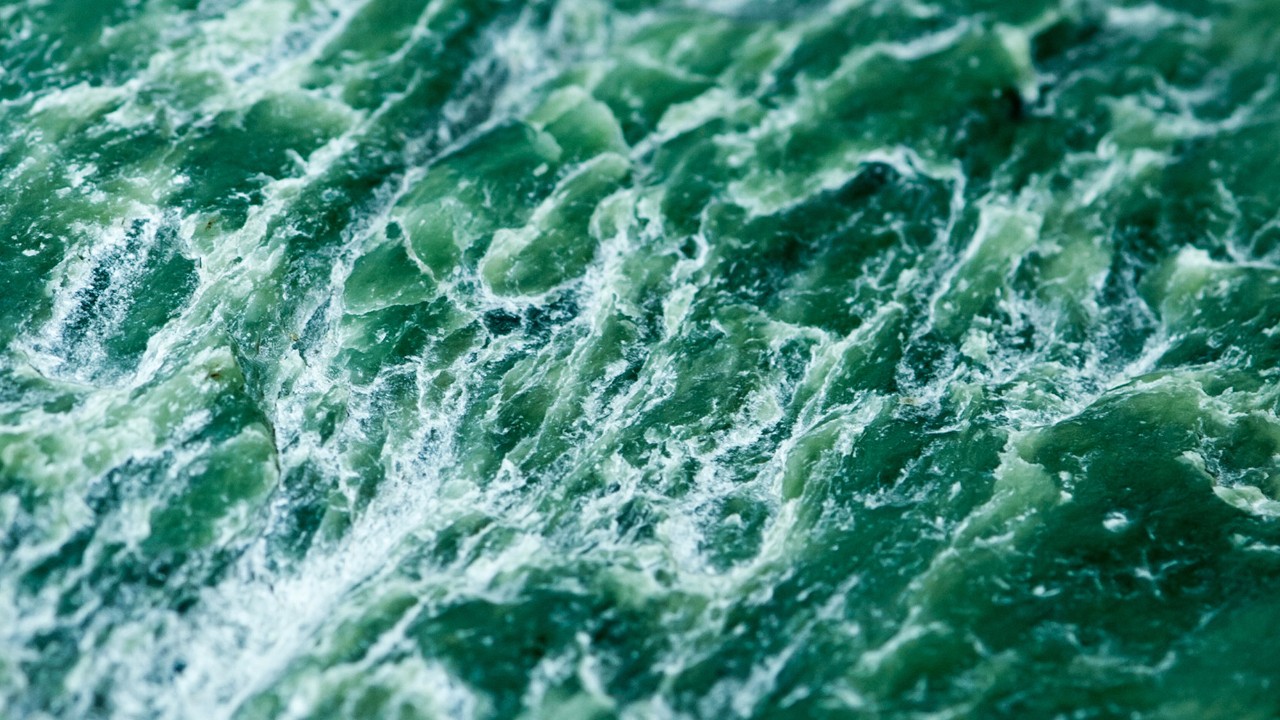 Green and white stone