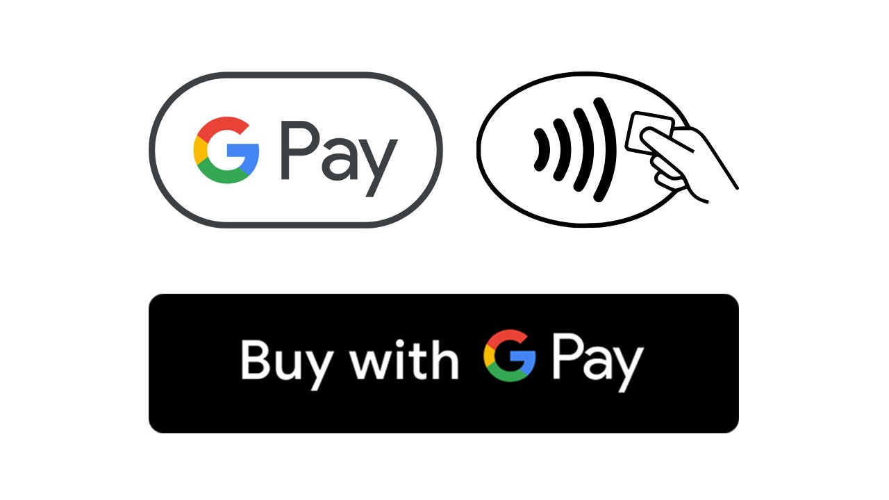 Google Pay标志；非接触式支付；“Buy with Google Pay”。