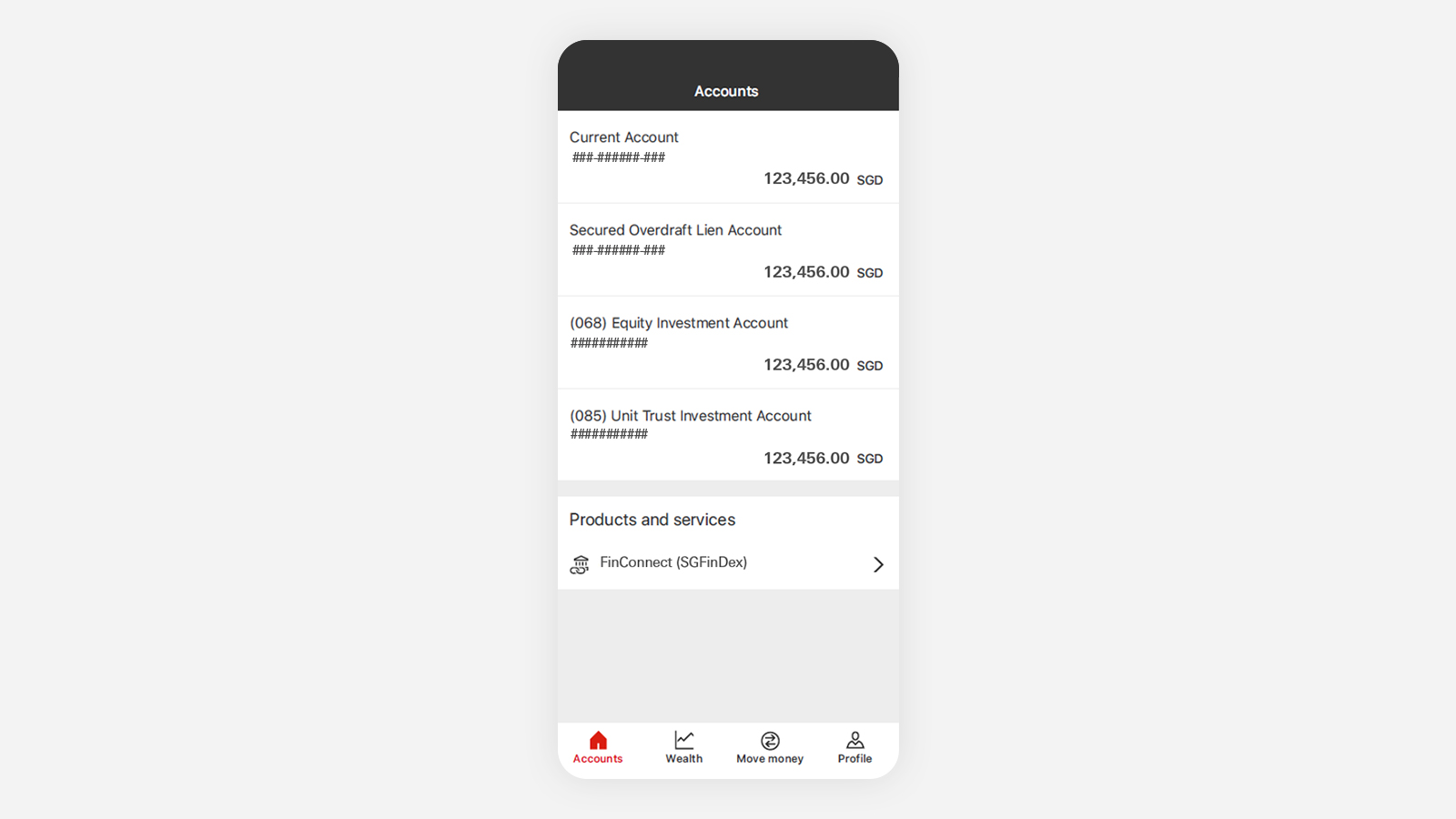Select 'Connect to other banks' in the HSBC Singapore app